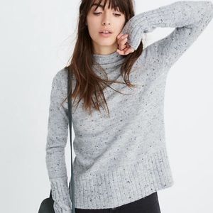 Madewell Gray Speckled Turtleneck Sweater